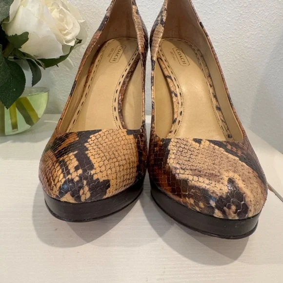 Coach Buffy Python/Snake Print High Heels Size 9.5 - Picture 3 of 16